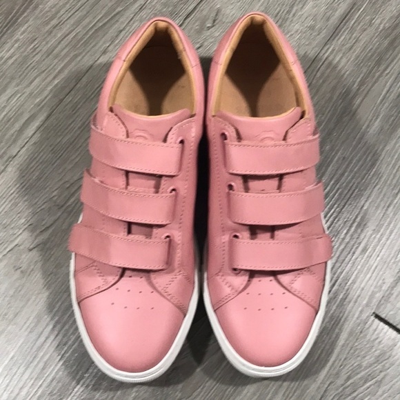 GREATS Mauve Pink Leather Adjustable Strap Slip-On Sneakers size 9 - Picture 1 of 11